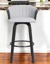 Hivvago 26" Light Gray And Black Fabric Swivel Counter Height Bar Chair In Gray