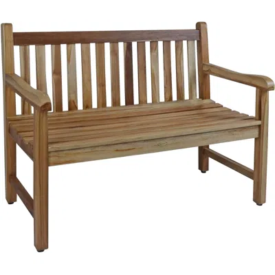Hivvago 26" Natural Teak Solid Wood Garden Bench In Brown