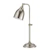 Hivvago 26" Nickel Metal Adjustable Table Lamp With Nickel Dome Shade In Silver