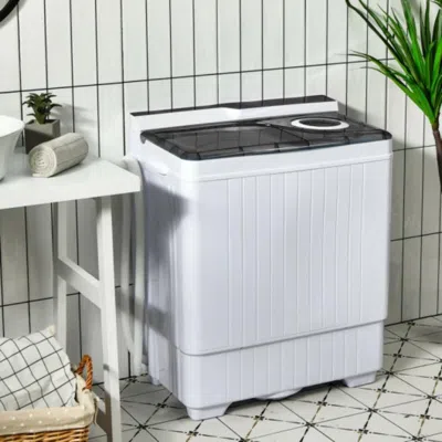 Hivvago 26 Pound Portable Semi-automatic Washing Machine With Built-in Drain Pump-blue