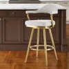 Hivvago 26" Taupe And Gold Fabric And Stainless Steel Counter Height Swivel Bar Chair