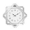 Hivvago 26" Silver Mirrored Glass Silent Analog Geometric Wall Clock In Gray