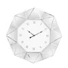 Hivvago 26" Silver Mirrored Glass Silent Analog Geometric Wall Clock In White
