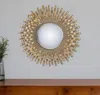 Hivvago 27" Gold Sunburst Iron Framed Accent Mirror In Gold