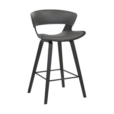 Hivvago 27" Gray And Black Iron Low Back Counter Height Bar Chair