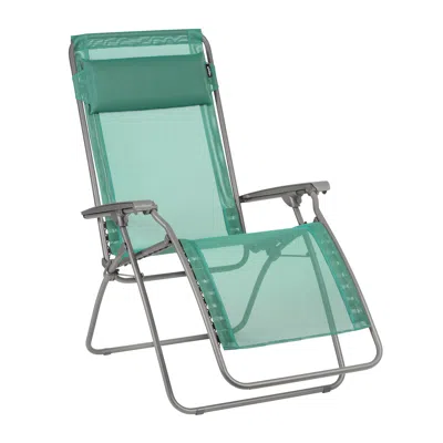 Hivvago 27" Green Metal Outdoor Zero Gravity Chair With Green Cushion