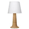 Hivvago 27 Inch Table Lamp, Tree Trunk Base, Tapered Shade, White, Natural Brown In White