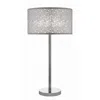 Hivvago 27 Inch Table Lamp With Metal And Fabric Shade, Nsleek Chrome Finish