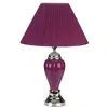 Hivvago 27" Silver Ceramic Bedside Table Lamp With Magenta Empire Shade In Purple