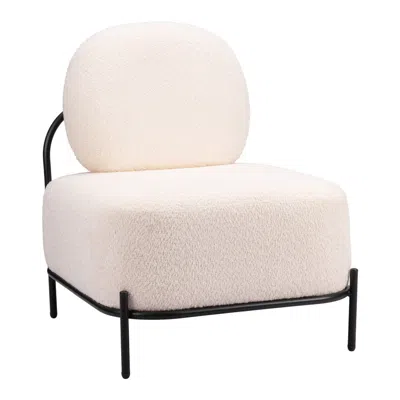 Hivvago 27" White And Black Sherpa And Upholstered Side Chair