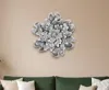 Hivvago 27" X 27" Gray And Off White Galvanized Metal Flower Hanging Dimensional Sculpture In Gray