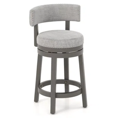 Hivvago 27/31 Inch Swivel Bar Stool With Upholstered Back Seat And Footrest-27 Inches