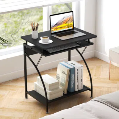 Hivvago 27.5 Inch Laptop Table Computer Desk For Small Spaces With Pull-out Keyboard Tray