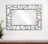 Hivvago 28" Black Metal And Glass Mosaic Framed Accent Mirror In Black