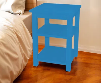 Hivvago 28" Blue Solid Wood Nightstand