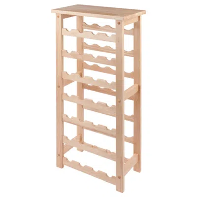 Hivvago 28-bottle Wine Rack Natural In Black