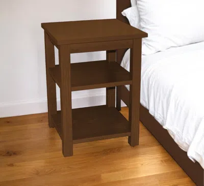 Hivvago 28" Brown Solid Wood Nightstand