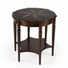 Hivvago 28" Brown Wood Round Coffee Table With Shelf In Brown