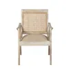 Hivvago 28" Cream And Natural Fabric Distressed Arm Chair In Neutral