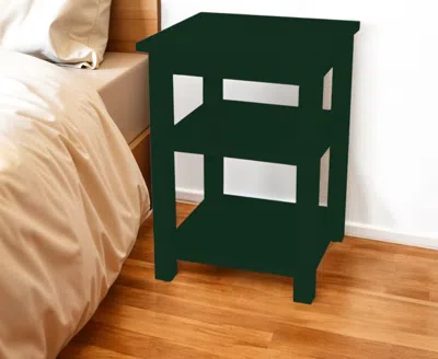 Hivvago 28" Dark Green Solid Wood Nightstand