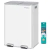 Hivvago 2×8 Gallon (2×30l) Dual Trash Can, Soft-close, Pedal, Removable Buckets, White In White