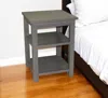 Hivvago 28" Gray Solid Wood Nightstand In Gray