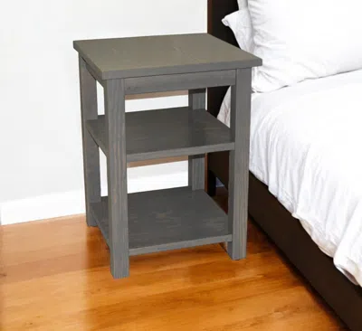 Hivvago 28" Gray Solid Wood Nightstand