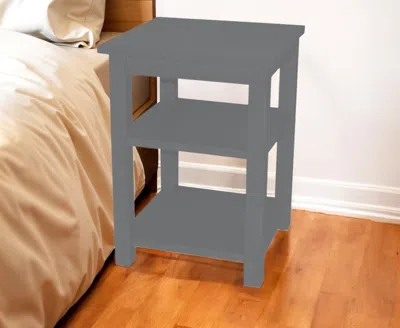 Hivvago 28" Gray Solid Wood Nightstand