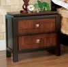 Hivvago 28 Inch Handcrafted Bedside Nightstand, 2 Drawers, Sleek Wood Pattern, Square Knobs, Walnut Brown In Brown