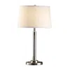 Hivvago 28 Inch Table Lamp Set Of 2, Empire Fabric Shade, Modern Nickel Base In Metallic