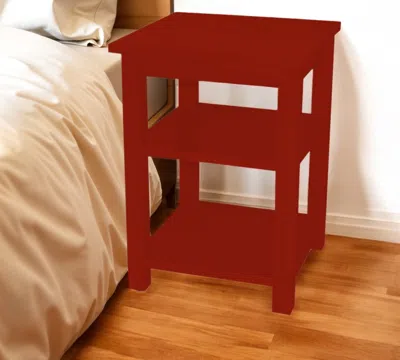 Hivvago 28" Red Solid Wood Nightstand