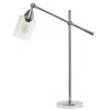 Hivvago 28" Silver Metal Table Lamp With Clear Cylinder Shade In Metallic