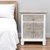 Hivvago 28" White And Gray Solid Wood One Drawer Nightstand With Usb In Gray