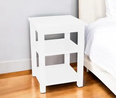 Hivvago 28" White Solid Wood Nightstand