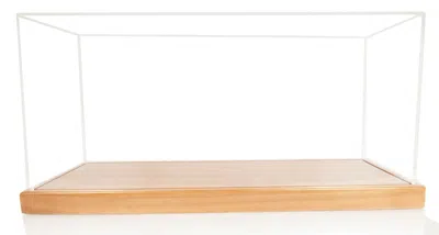 Hivvago 28" Wood Brown Glass Standard Display Stand