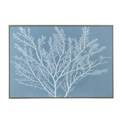 Hivvago 28 X 39 Hanging Wall Art Decor, Rectangular White Tree Design, Blue Canvas