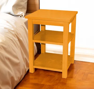 Hivvago 28" Yellow Solid Wood Nightstand In Brown