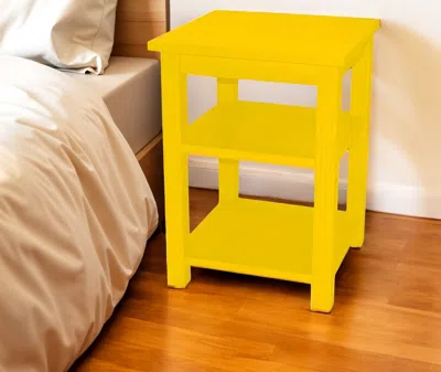 Hivvago 28" Yellow Solid Wood Nightstand