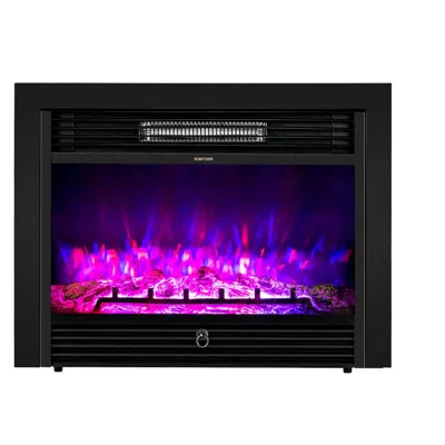 Hivvago 28.5 Inch Electric Fireplace Recessed With 3 Flame Colors In Black