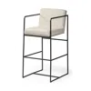 Hivvago 29" Beige And Black Fabric And Metal Counter Height Bar Chair In Black
