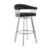 Hivvago 25" Black And Silver Iron Swivel Backless Counter Height Bar Chair In Multi