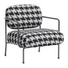 Hivvago 29" Black And White And Black Upholstered Houndstooth Arm Chair In Multi