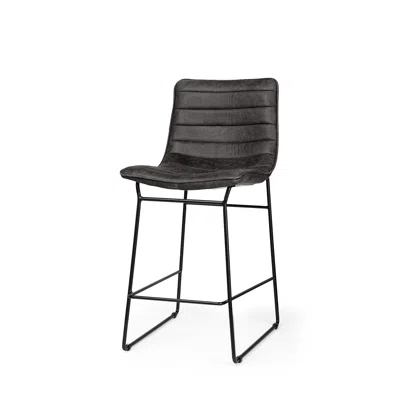 Hivvago 29" Black Iron Counter Height Bar Chair