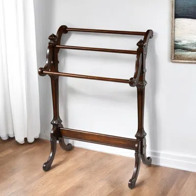 Hivvago 29" Deep Cherry Wood Blanket Stand