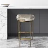 Hivvago 29" Gray Iron Backless Bar Chair In Gray