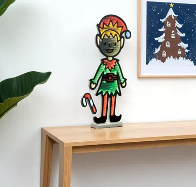 Hivvago 29" Green And Red Acrylic Christmas Tabletop Sign With Led In Multi