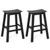 Hivvago 29 Inch Hdpe Patio Bar Stool Set Of 2 Armless Saddle Stools