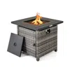 Hivvago 29 Inch Propane Rattan Firepit Table With Lava Rocks And Protective Cover-gray