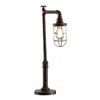 Hivvago 29 Inch Table Lamp, Dome Shade, Industrial Pipe Design, Rustic Bronze