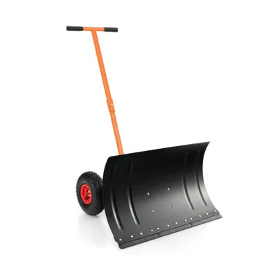 Hivvago 29 Inches Snow Pusher For Driveway In Black